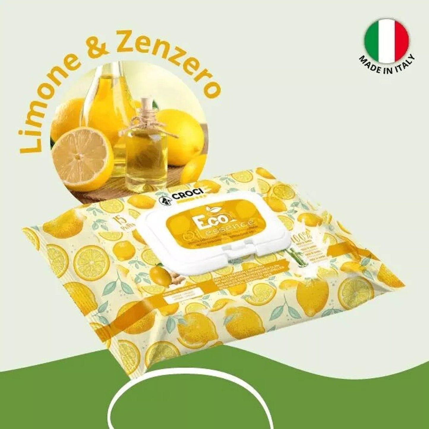 Biodegradable Dog & Cat Wipes with Aromatherapy Benefits -  Ginger and Lemon