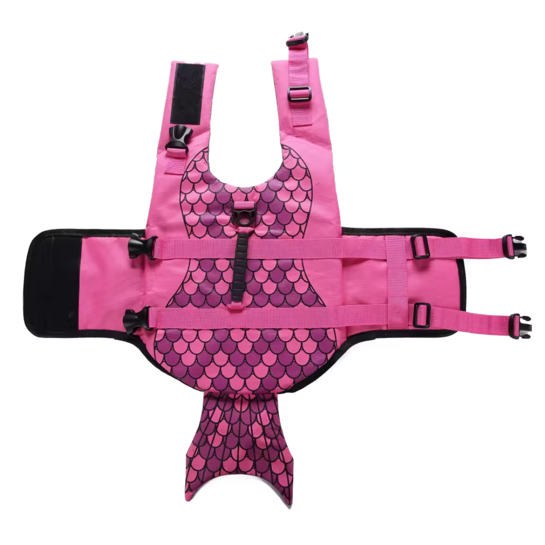 XL Dog Life Jacket with Handle - Mermaid