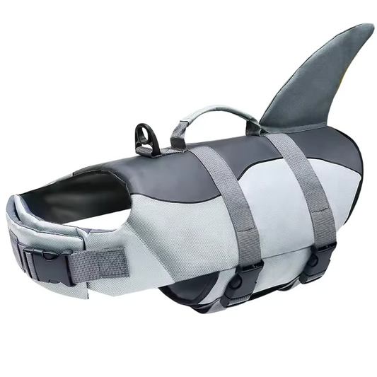 XL Dog Life Jacket with Handle - Shark