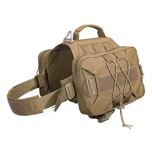 Tactical Dog Harness with Side Pockets - BEIGE