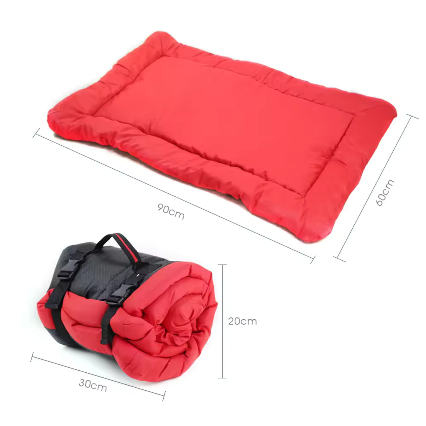 Portable Dog Travel Mat - Red
