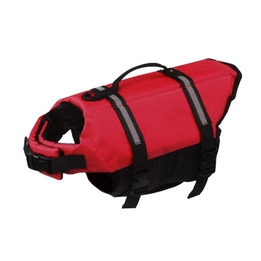 XL Dog Life Jacket with Handle - Red