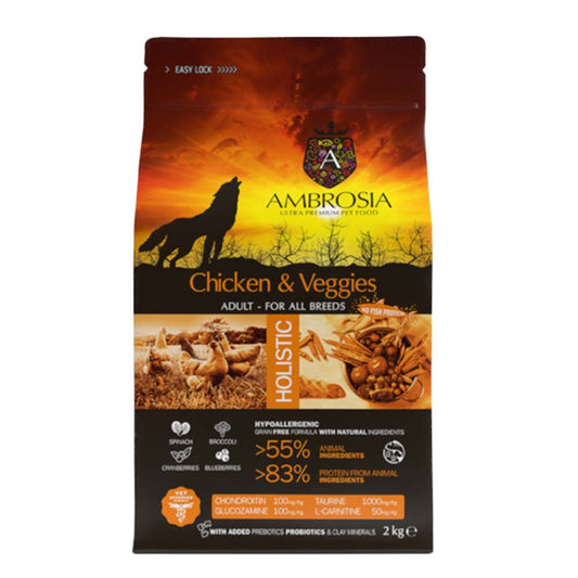 AMBROSIA GRAIN FREE ADULT CHICKEN & VEGGIES - 12KG