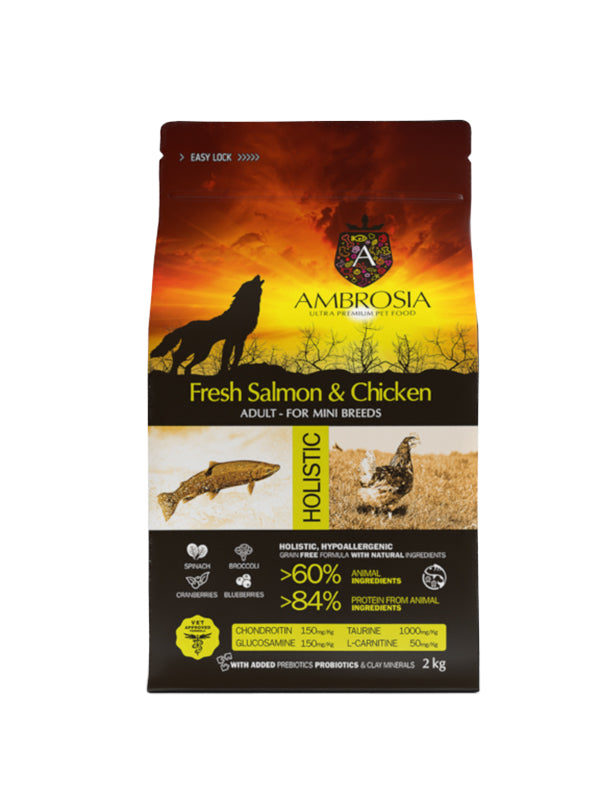 AMBROSIA GRAIN FREE ADULT MINI CHICKEN & SALMON - 6KG