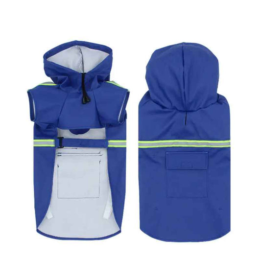 Dog Raincoat for Large Dogs - Blue