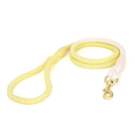 Handmade Cotton Rope Leash - YELLOW