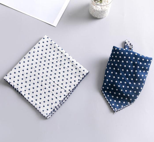 Polka Dot Cotton Bandana - BLUE